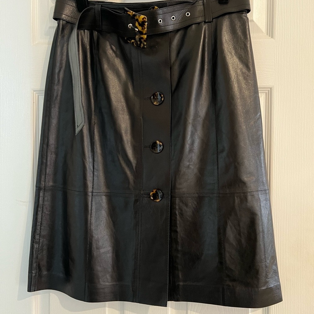 Lafayette 148 faux leather skirt size 10
